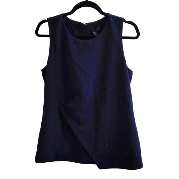 Ann Taylor Factory Top Size M Navy Blue Chic Career Sleeveless Preppy Workwear - Picture 3 of 5